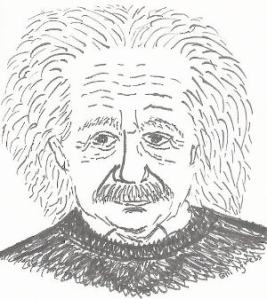sketch of Albert Einstein